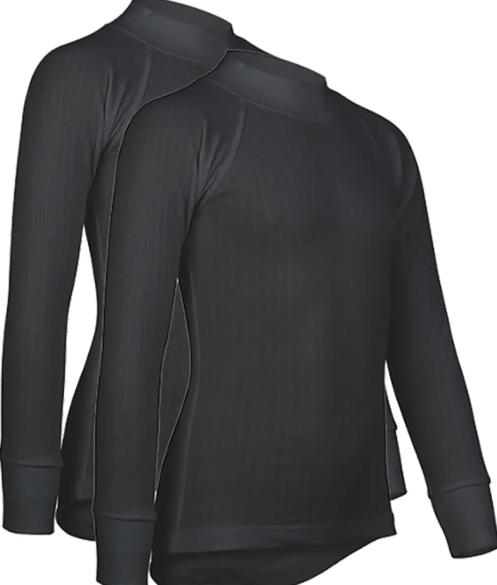 Avento Thermoshirt Junior (lange mouw) 2-Pack 705 ZWART