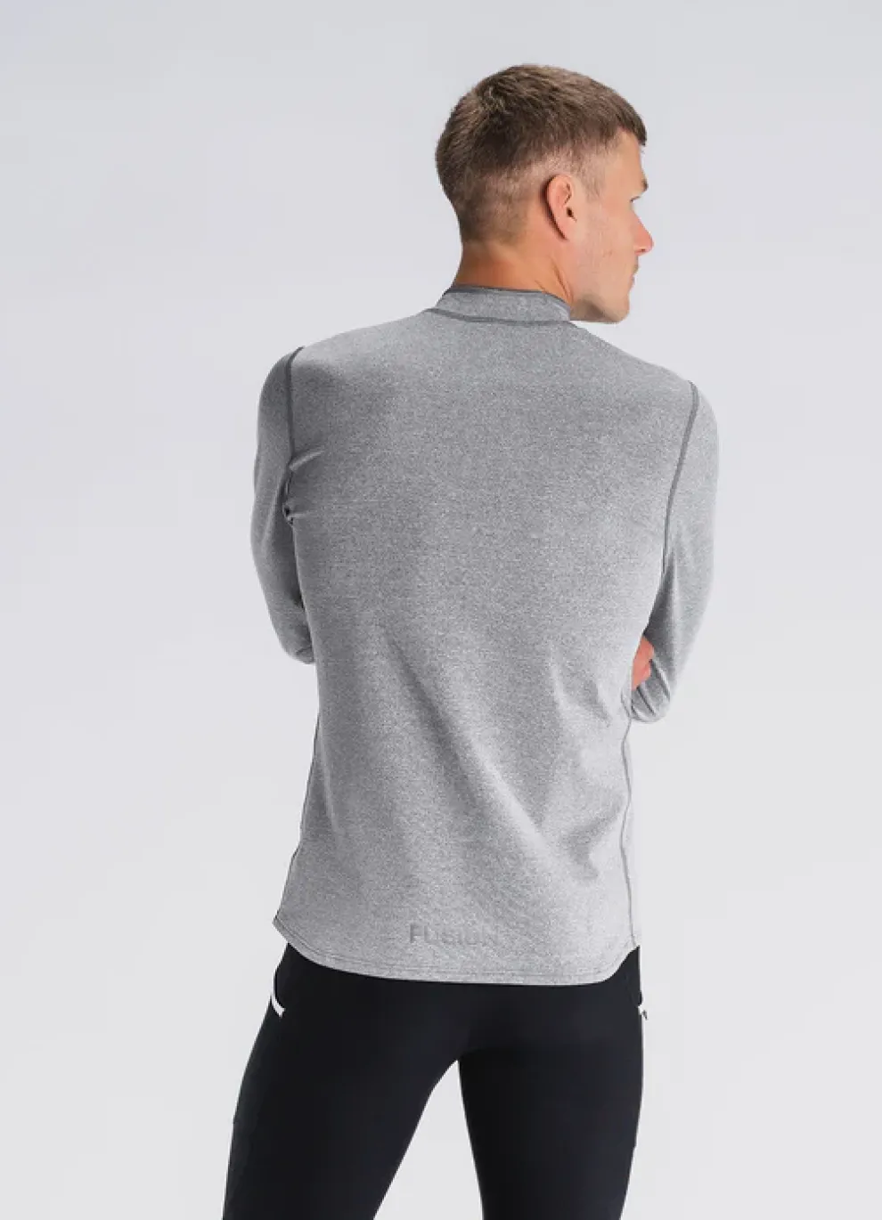 Fusion mens C3 zip neck grey