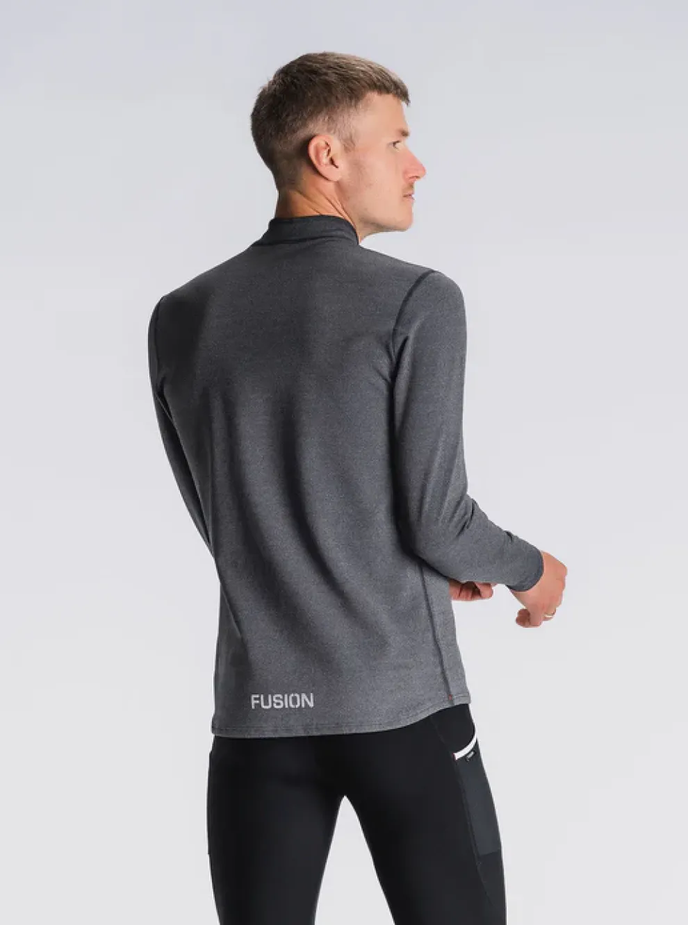 Fusion mens C3 zip neck dark grey