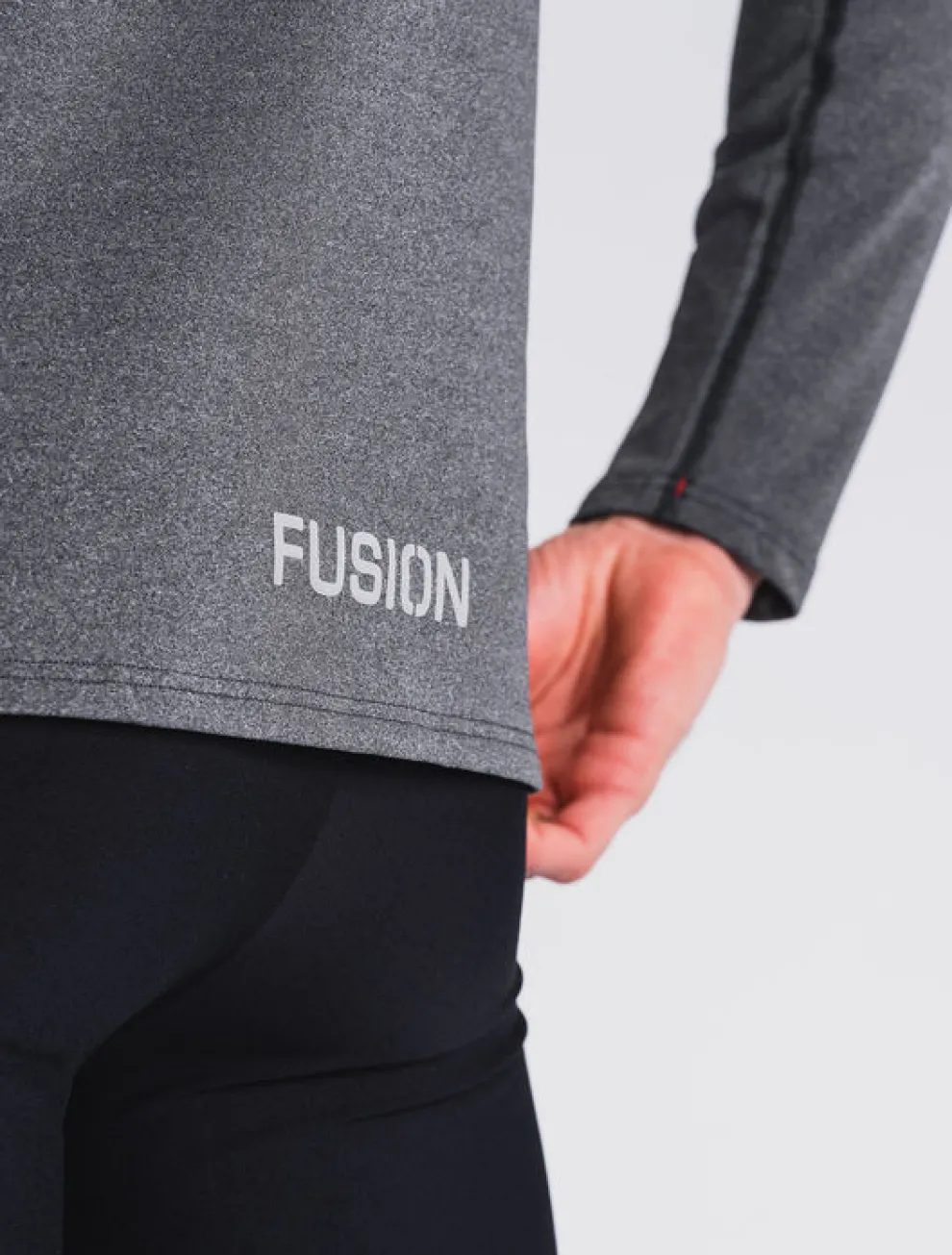 Fusion mens C3 zip neck dark grey