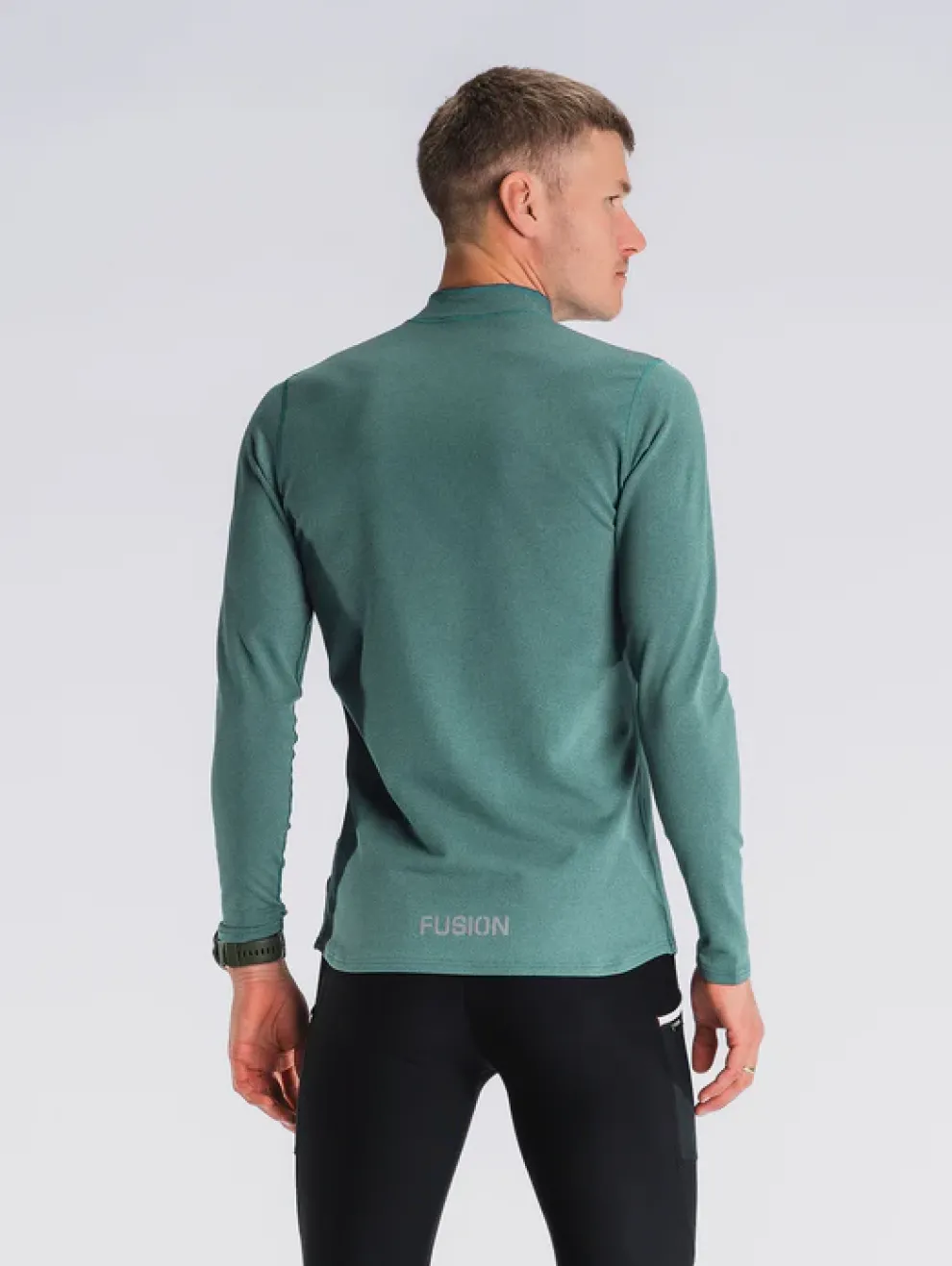 Fusion mens C3 zip neck green