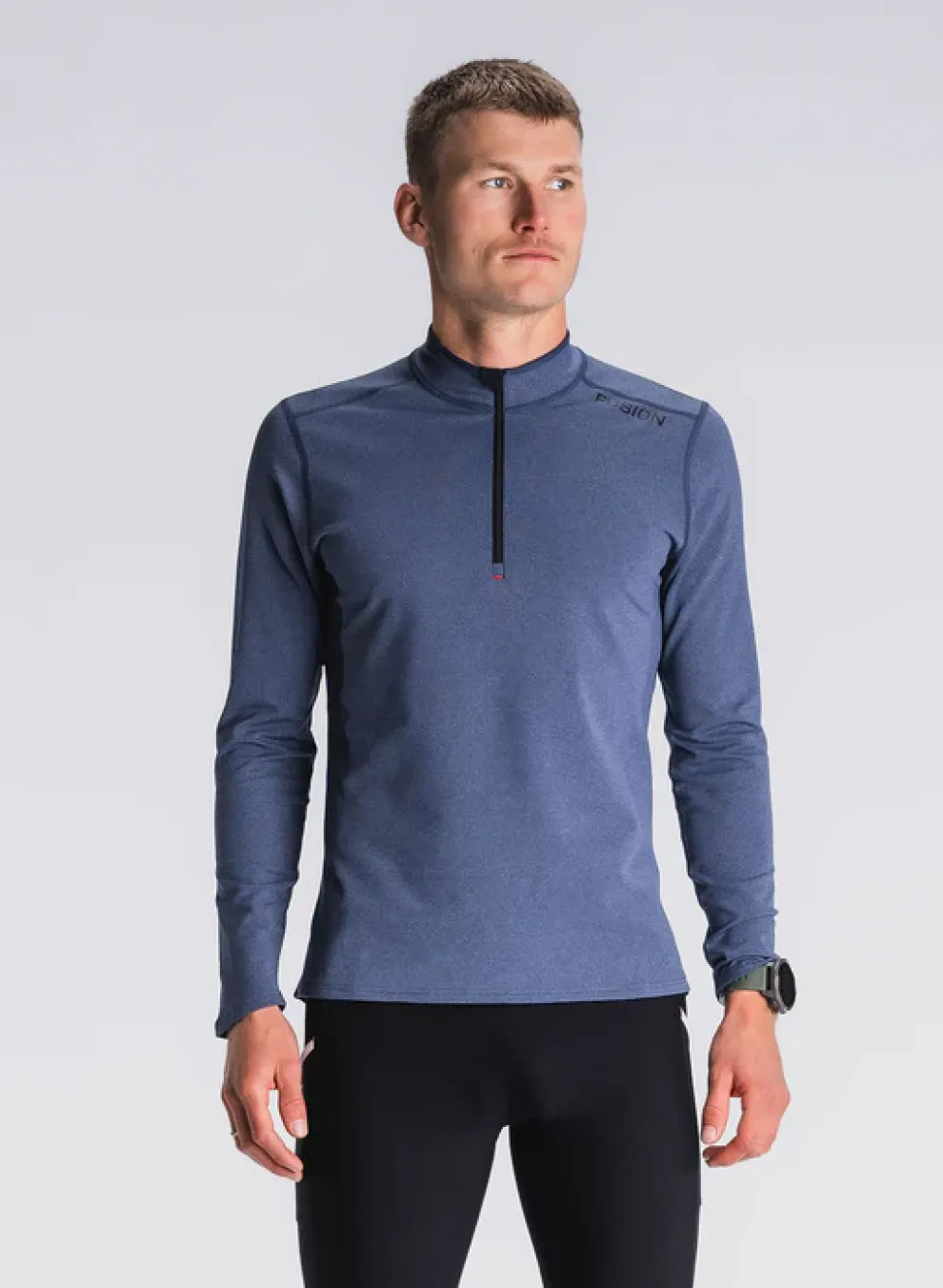 Fusion mens C3 zip neck night blue
