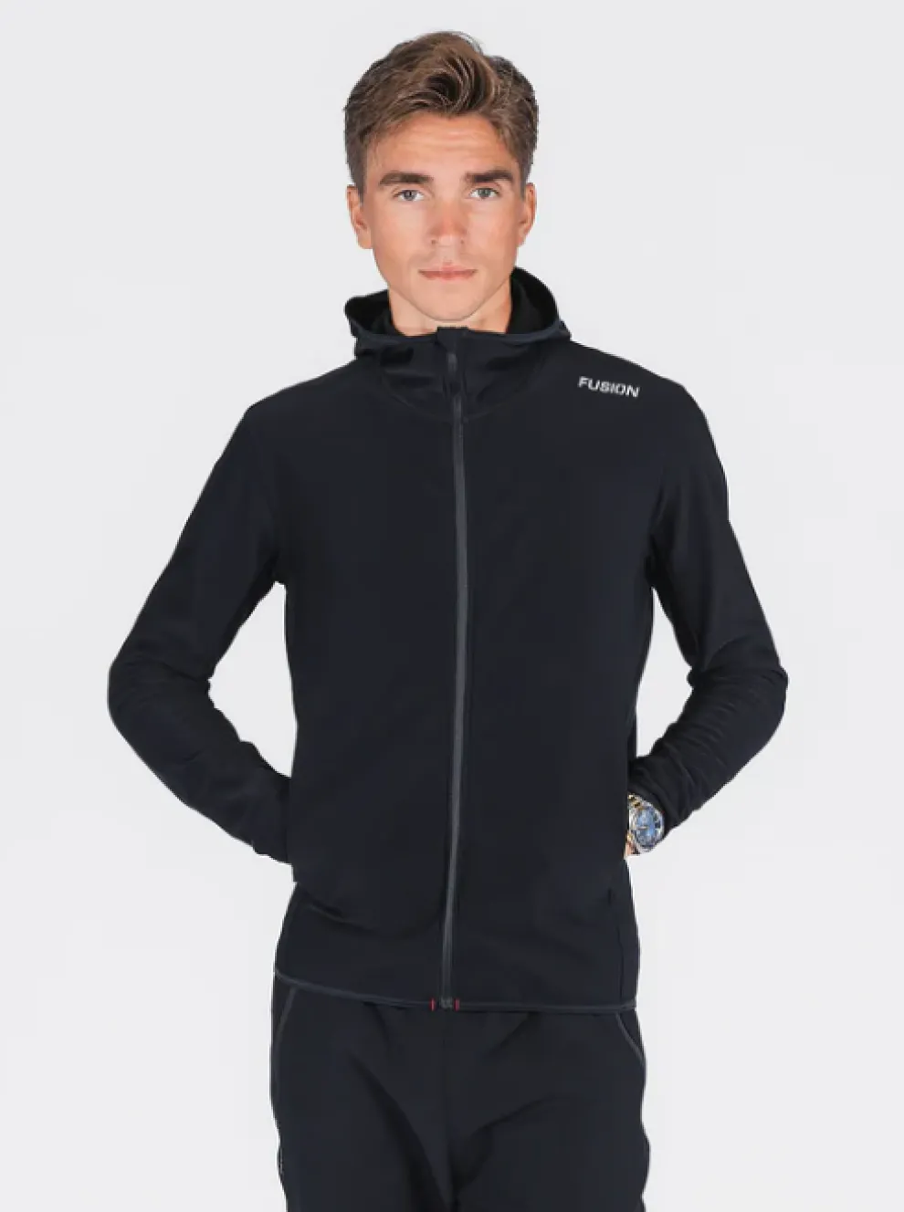 Fusion mens recharge hoodie black
