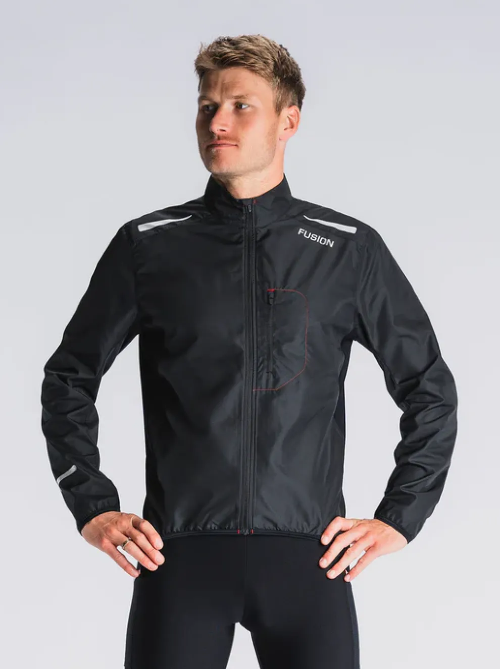 Fusion mens S1 run jacket black