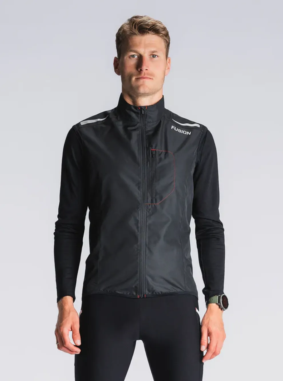 Fusion mens S1 run vest black