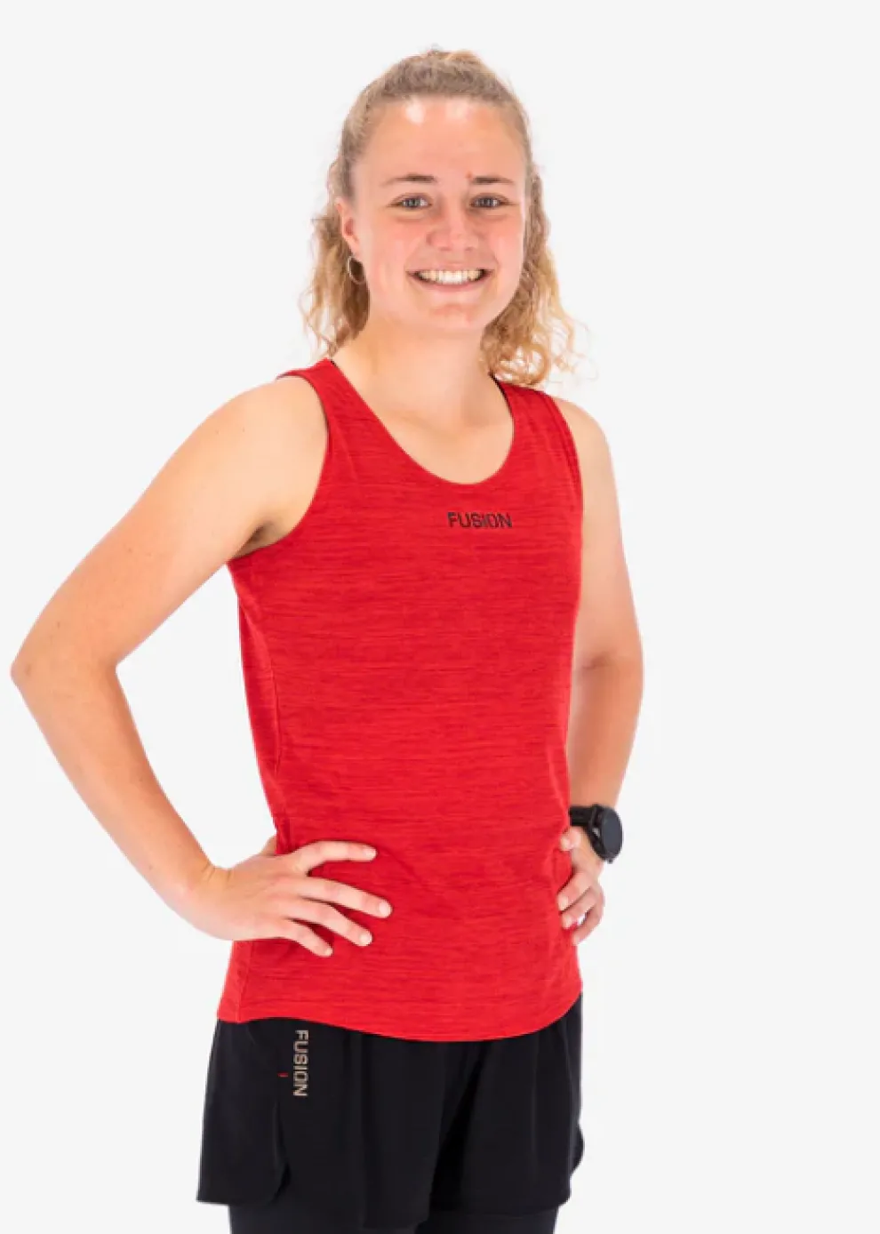 Fusion women C3 singlet red