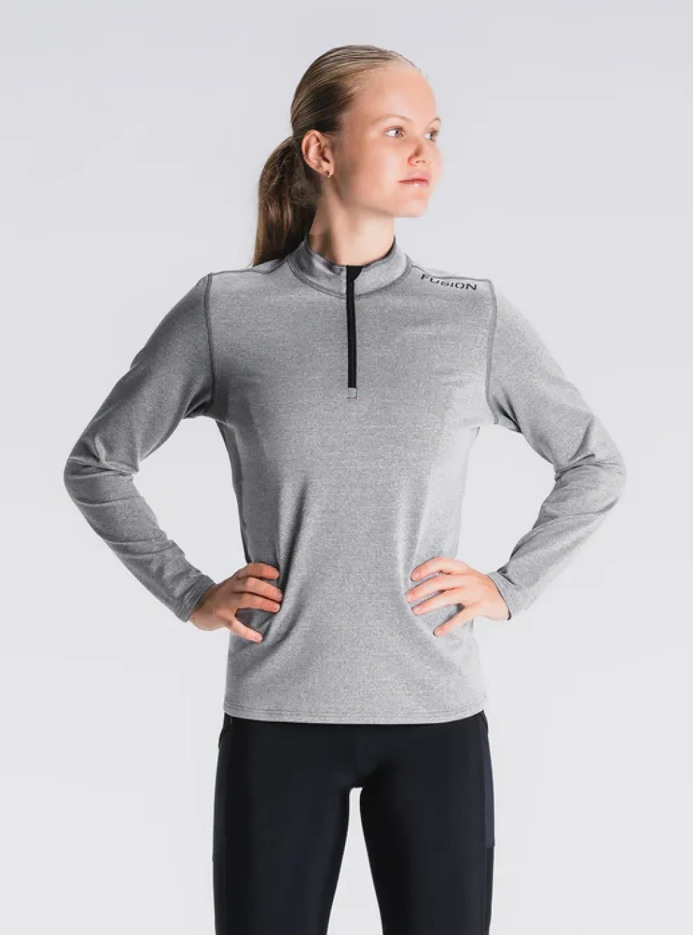 Fusion womens C3 zip neck grey