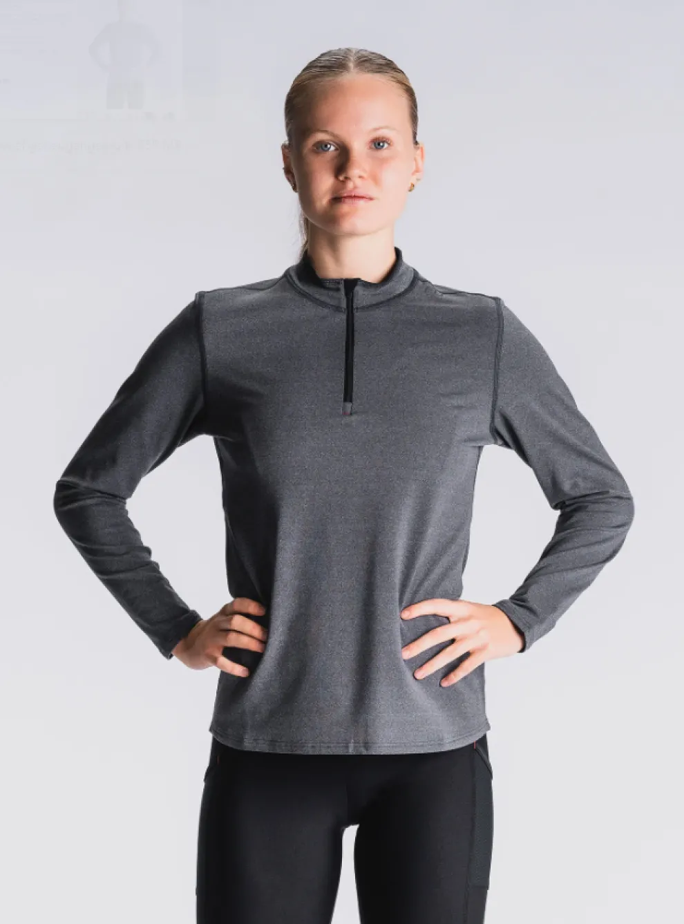 Fusion womens C3 zip neck dark grey
