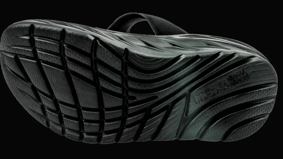 Hoka One One Women's Ora recovery flip - herstel slippers - black / dark gull gray