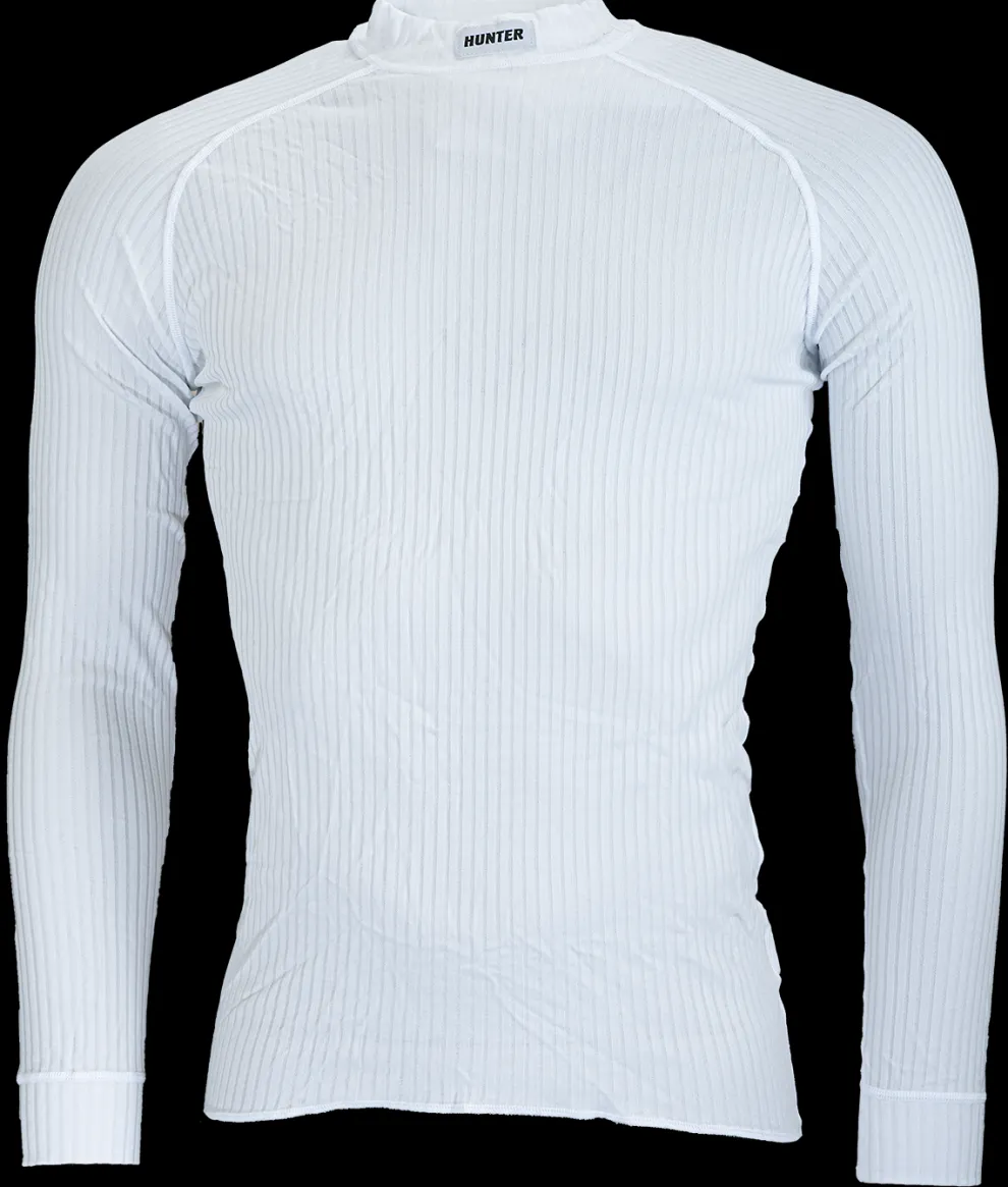 Hunter shirt lange mouw White met boordje