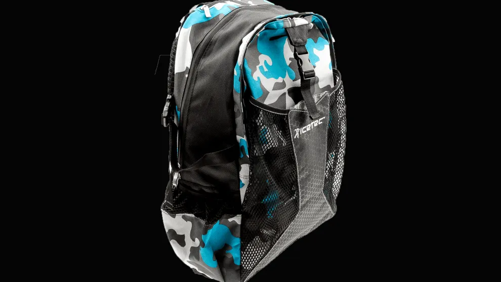 Icetec schaats/skeeler rugzak lichtblauw camouflage