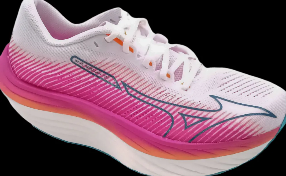 Mizuno Wave Rebellion Pro white pink orange