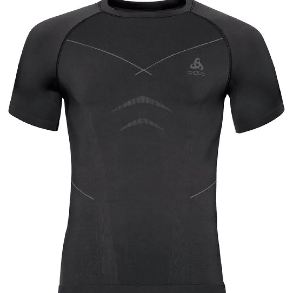 Odlo Heren Shirt Korte mouw/ Crew Neck Evolution warm, Zwart