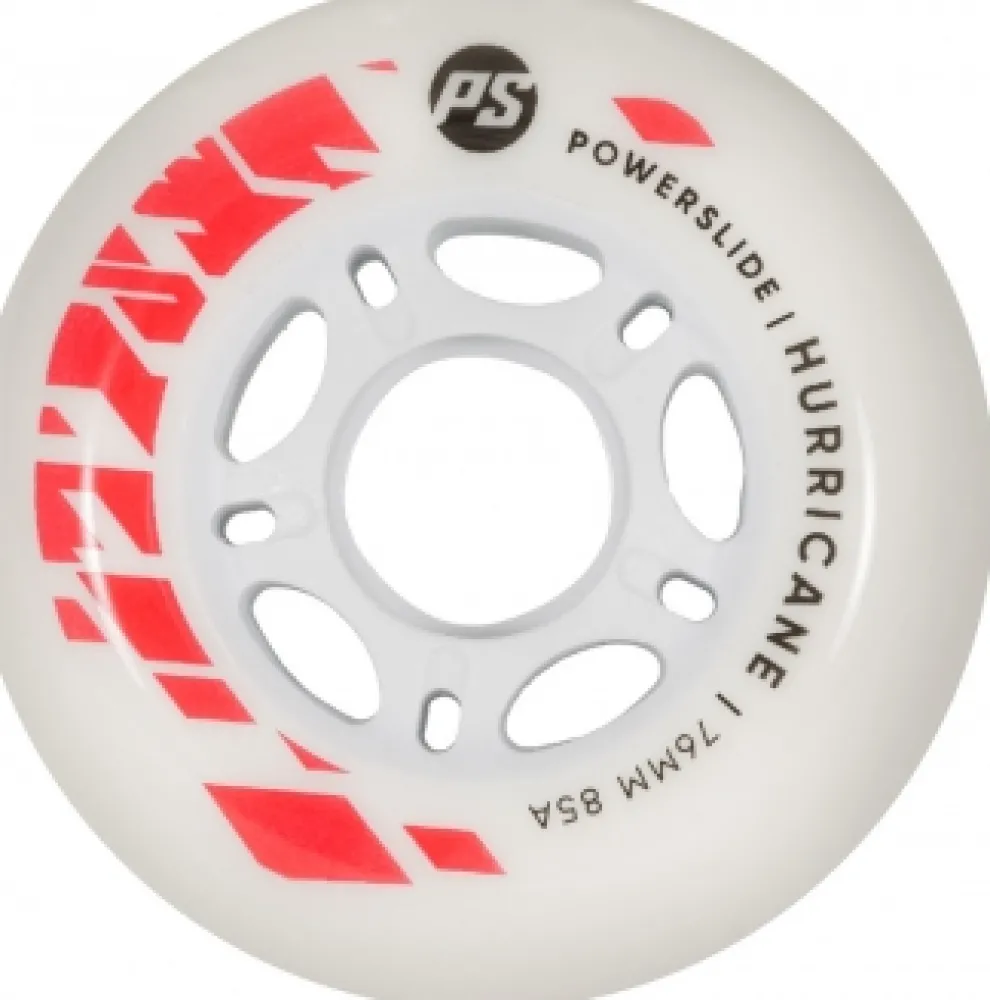Powerslide Hurricane 76mm wit/rood