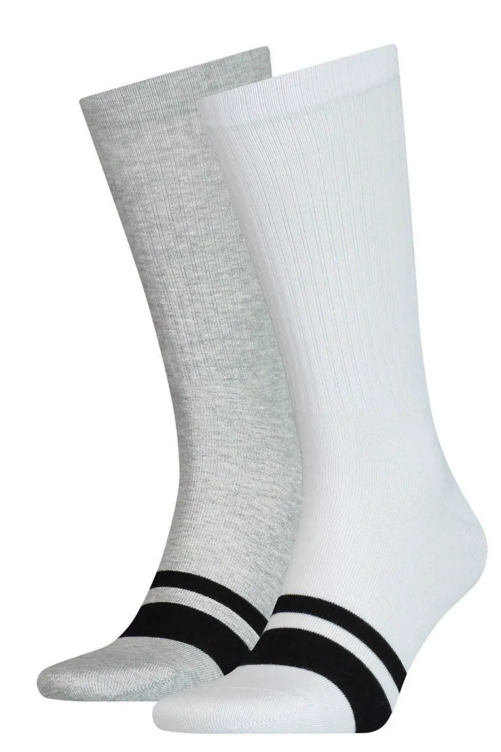 Puma regular crew 2 pack logo white+grey